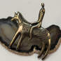 Designer Laurel Burch Gold-Tone Horse Riding Engraved Classic Brooch Pin image number 1