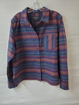 Pendleton Wool Stripe Pattern Button Up Shirt Size XL