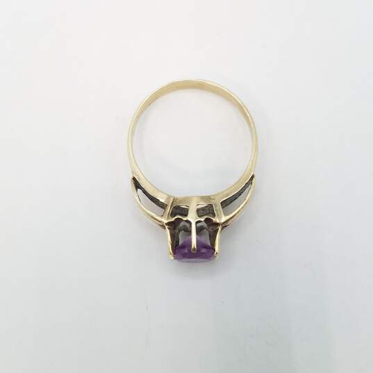 10K Gold Purple Sapphire Sz 7 1/2 Ring 2.6g image number 5