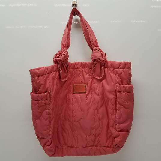 Marc by Marc Jacobs Alphabet Logo Coral Pink Canvas Shopper Tote image number 1