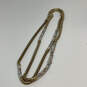 Designer Henri Bendel Tww-Tone Crystal Cut Stone Fashionable Chain Necklace image number 3