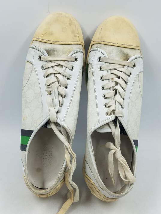 Authentic Gucci GG Striped White Trainers M 12G image number 6