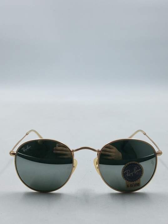 Ray-Ban Gold Round Metal Sunglasses image number 2