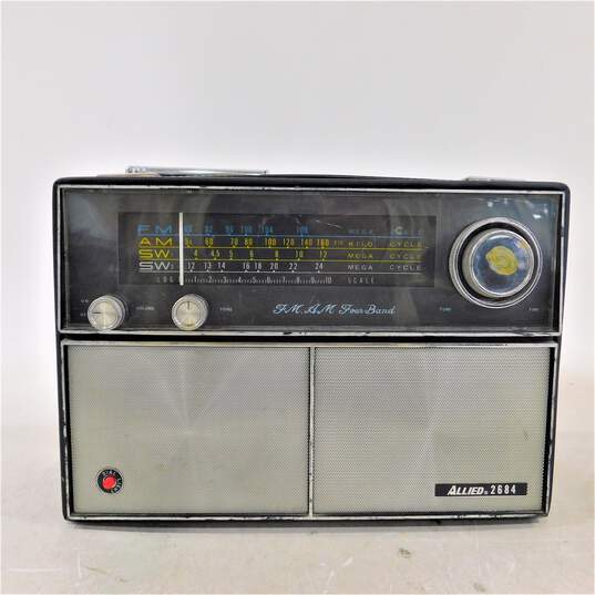 VNTG Allied Brand 2684 Model Portable Radio w/ Power Cable image number 1
