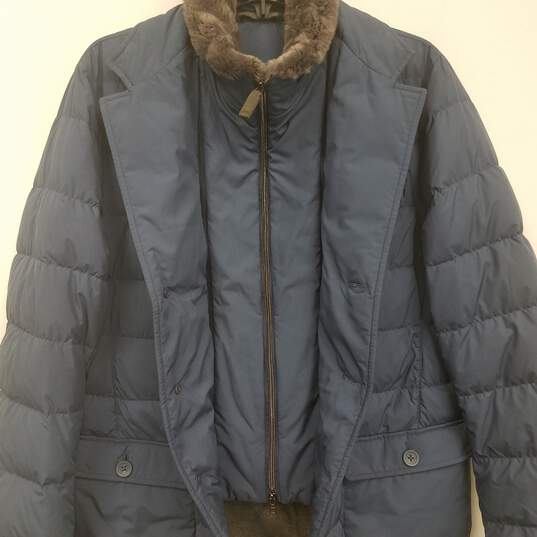Mens Blue Polar-Tech Long Sleeve Pockets Full Zip Puffer Jacket Size 50 image number 3