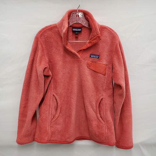 Patagonia WM's Pink Coral Teri Cloth Insulted Snap Button Pullover Size M image number 1