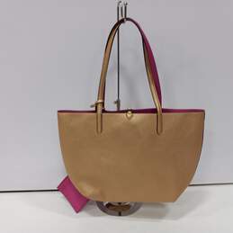 Ralph Lauren Gold/Pink Olivia Metallic Reversible Tote Bag alternative image
