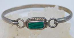 Taxco Sterling Silver Malachite Etched Bangle Bracelets 42.6g alternative image