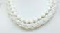 VNTG Lisner & Fashion White Clip-On Earrings Beaded Necklaces & Flower Bracelet image number 2