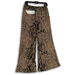 NWT Womens Multicolor Snake Print Elastic Waist Wide Leg Trouser Pants Sz 6