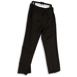 Mens Brown Flat Front Slash Pocket Straight Leg Dress Pants Size 36x36 alternative image