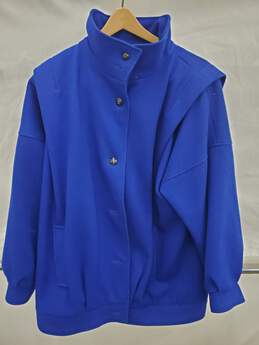Men's International Scene Blue Button up Wool Coat Used Size-15/16