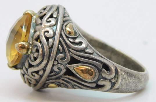 Robert Manse Bali Designs 925 Sterling Silver & 18K Yellow Gold Citrine Ring 10.8g image number 3
