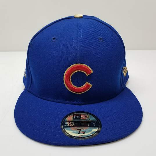 CHICAGO CUBS 59FIFTY LP FITTED GOLD 2016 WORLD SERIES CHAMPS HAT CAP Size 7 1/2 image number 1