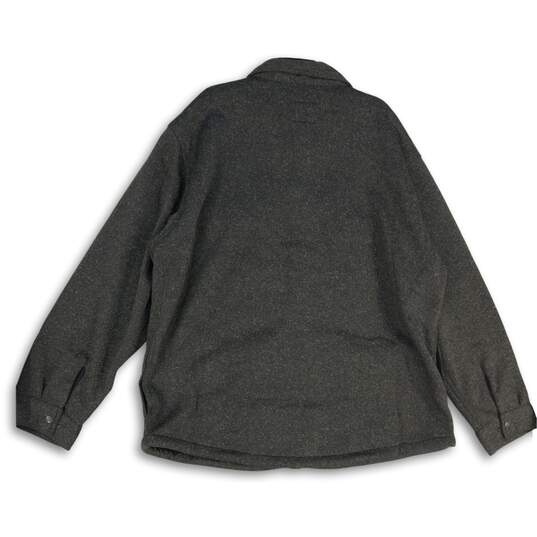 Mens Black Long Sleeve Spread Collar Flap Pocket Jacket Size 3XL image number 2
