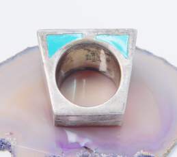 HOB Mexican Artisan 925 Sterling Silver Faux Turquoise Inlay Chunky Ring 17.4g alternative image