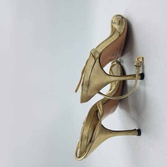 Prada Slingback Sandal Women's Sz 8.5 Metallic Gold image number 4