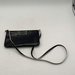 Kate Spade Womens Black White Leather Accents Zipper Mini Crossbody Bag Purse