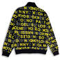 NWT Mens Black Yellow Graphic Print Long Sleeve Full-Zip Bomber Jacket Sz L image number 2
