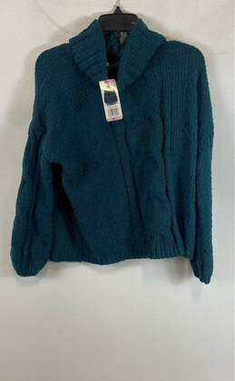 NWT Seven7 Womens Chenille Green Knitted Long Sleeve Pullover Sweater Size Small