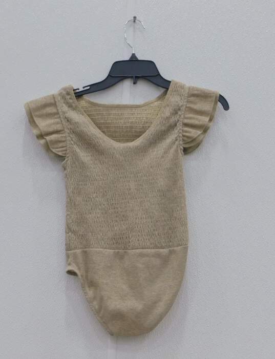 Zara Kids Baby Tan Ruffle Body Suit Size 10 New With Tags image number 1
