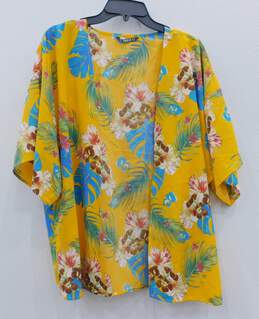 Women's Shein Yellow Floral Cardigan Size M