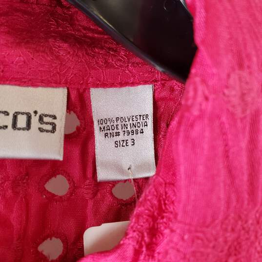 Chico's Women's Pink Button Up Jacket SZ 3 NWT image number 5