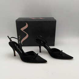 NIB Womens Wilma Black Pointed Toe Stiletto Heel Slingback Sandals Sz 7.5 M alternative image
