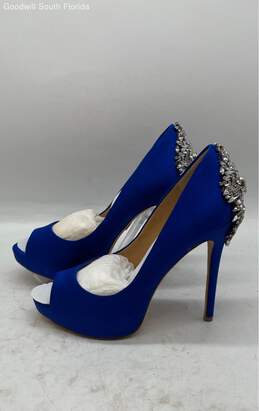 Badgley Mischka Womens Blue High Heel Shoes Size 7.5