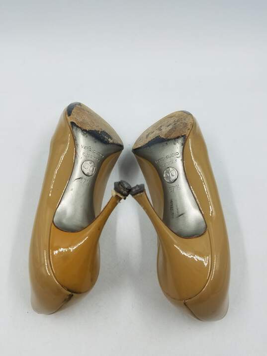 Dolce & Gabbana Tan Patent Peep Pumps W 7.5 COA image number 5