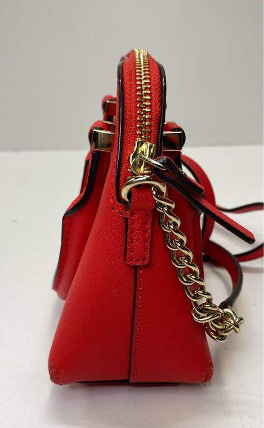 Kate Spade Maise Mini Leather Crossbody Satchel Red image number 4