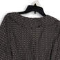 NWT Womens Black Geometric Balloon Sleeve V-Neck Blouse Top Size S image number 4
