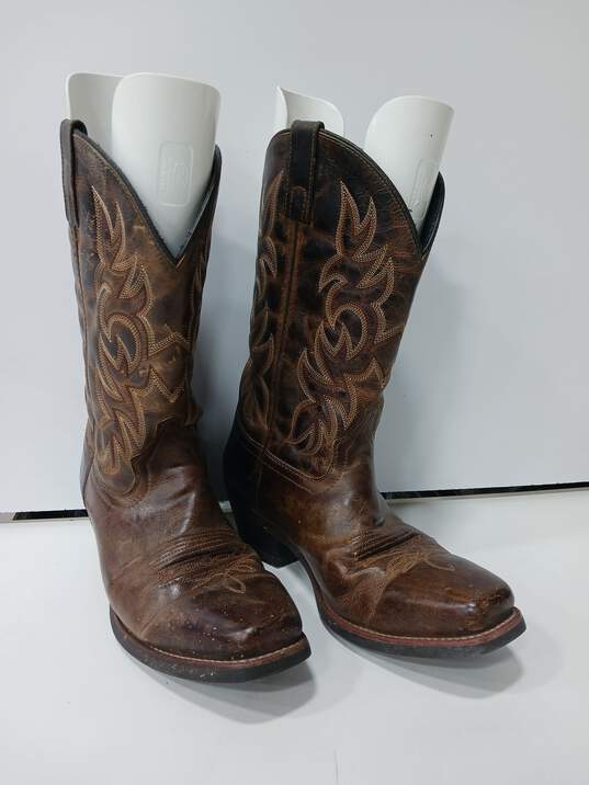 Laredo Brown Leather Western Boots Men's Size 9.5D image number 1