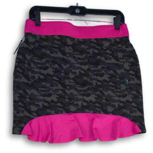 NWT Belyn Key Womens Gray Pink Camouflage Elastic Waist Pull-On Skort Size S image number 2