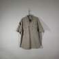 NWT Mens Collared Short Sleeve Chest Pockets Button-Up Shirt Size Large image number 1