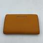 Michael Kors Womens Yellow Leather Credit Card Slots Zipper Pocket Bifold Wallet image number 1