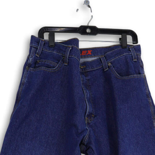 Mens Blue Denim Medium Wash Straight Leg Carpenter Jeans Size 38X30 image number 3
