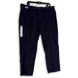 NWT Mens Blue Stretch Flat Front Classic Fit Khaki Pants Size 40x29
