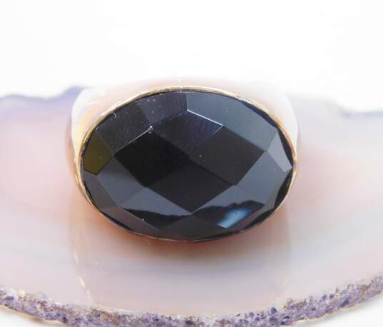 925 Vermeil Faceted Onyx Jewelry 15.1g image number 4