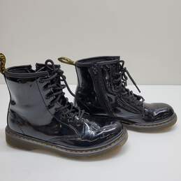 Dr. Martens 1460 J Patent Leather Black Lace Up Boots w/ Zip Size 4M/5L