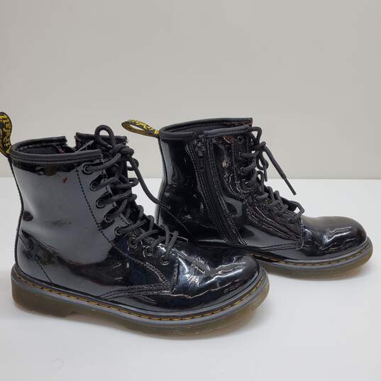 Dr. Martens 1460 J Patent Leather Black Lace Up Boots w/ Zip Size 4M/5L image number 1