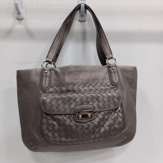 Cole Haan Gray Leather Tote Purse image number 1