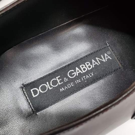 Dolce & Gabbana Burgundy Leather Derby Shoes Size 9.5 AUTHENTICATED image number 5