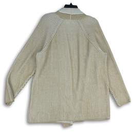 NEW Lands' End Womens Beige Knitted Open Front Cardigan Sweater Size 1X alternative image