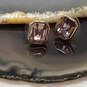 Designer J. Crew Gold-Tone Crystal Cut Purple Stone Pushback Stud Earrings image number 1