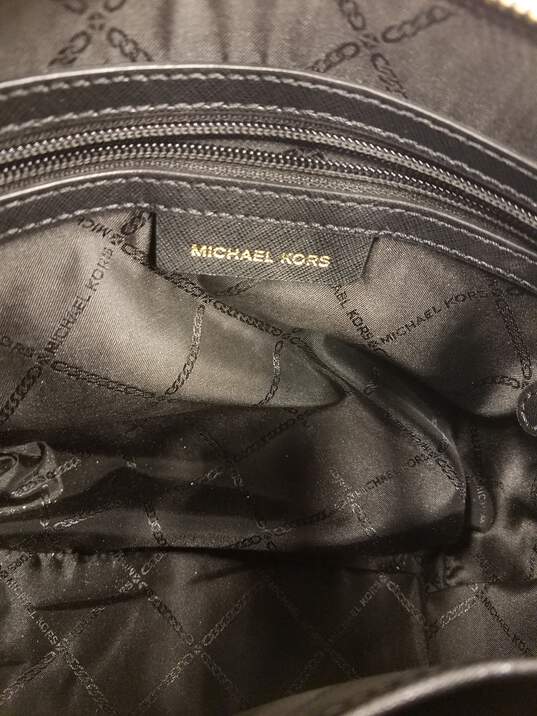 Michael Kors Saffiano Leather Satchel Black image number 6