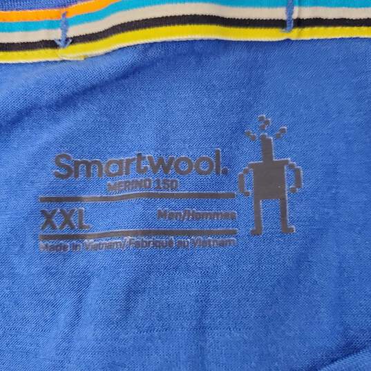 Smartwool MN's 150 Base Layer Wool / Nylon Blue T-Shirt Size XXL image number 4