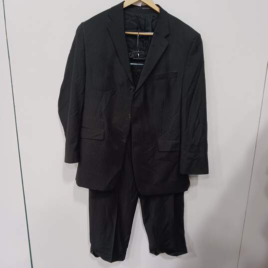 Calvin Klein Black Pin Striped 2pc Suit Men's Size 44L/Pants-40 image number 1
