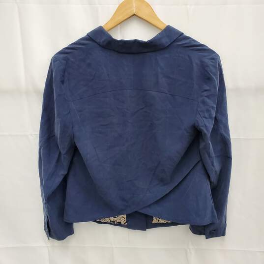 NWT Anthropologie Cartonnier WM's Blue Cotton Blazer Size 6 image number 2