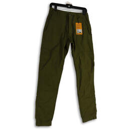 NWT Womens Green Flat Front Slash Pocket Drawstring Ankle Pants Sz 28/34
